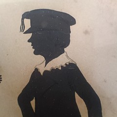 Antique 19th Century Family silhouette Folk Art Aft. Edouard 13.25″ Child Cut