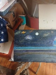 Original Oil Painting Plants Galaxy ⚫️ Holes Waterfalls 🕳 🌟 Asteroids…Cyprus
