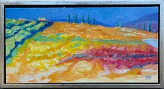 Impressionist Italian Landscape Tuscany Oil Painting Signed