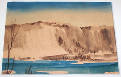 1948 Watercolor Painting , Signed M. Bourne Landscape , American West Southwest