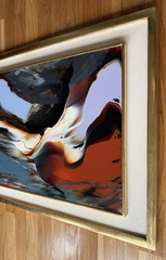 Leonardo Nierman Original Oil Acrylic Painting Viento de Montana Mid Century Mod