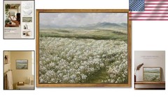 Timeless Vintage Floral Landscape Canvas Wall Art | 8x10in Framed Elegance