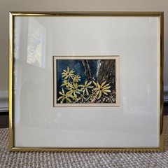 Original Watercolor Painting Flower Nature Theme Framed Signed Fran Ritchie Yost