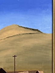 Vintage Framed Oil Painting of California Town Muted Landscape