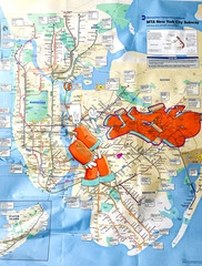 Original NYC Subway Map Graffiti Art By MF-Mink 22.75″ x 32.5″