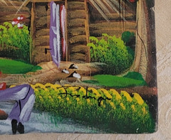 ORIGINAL Hand-Painted Native Oil Painting – Caribbean Island Village- 8X10 in