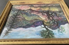 Vintage Oil Painting “April 1989 Mogollon New Mexico Landscape” by Bill Rakocy