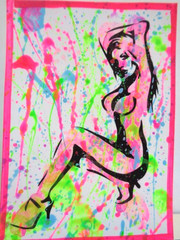 ATC ACEO Colorful Women In Art – MODEL Abstract Art