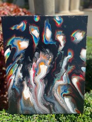 Original Abstract Acrylic Fluid Art on 16×20 inch stretched canvas. Home Decor.