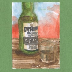ACEO original painting art card whiskey Laphroaig Watercolor Beverage 3 Tim Olly