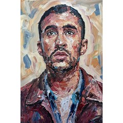 ORIGINAL Impasto Portrait Bad Bunny MusicPainting Music Art 19″