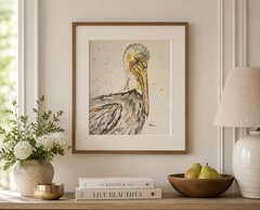 Original 9×12” Pelican Watercolor Painting On Acid Free Watercolor Cardstock