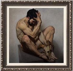 Hand Painted Oil Painting art Male Nude Men on Canvas 30″x30″