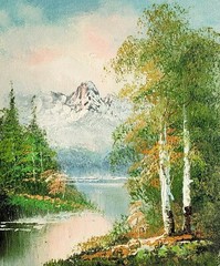 8×10-Stretched- Mt. Landscape- #3, Oil Painting on Canvas-(Not Framed)
