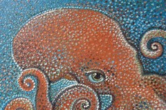 Original oil painting „Octopus“. The painting was created by a Ukrainian artist