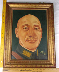 FDR Churchill Stalin Chang Kai-Shek WWII Lot of 4 oil paintings 1948 J. Lombardi