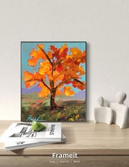 Original Fall Foliage Tree Abstract Acrylic Painting 8 X 10 Stretched Canvas