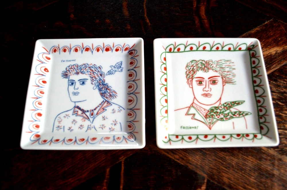 ALEKOS FASSIANOS L‘ ESPRIT DE L‘ UNION PAIR OF PORCELAIN PLATES NUMBERED
