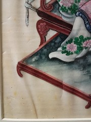 Antique Chinese Pith Painting Rice Paper