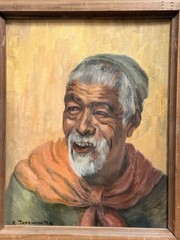 Signed A. Trueworthy Oil Portrait Painting, Henderson NV 25.5×21.5