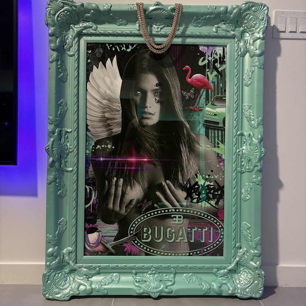 1 of 1 Original Exotic Fine Art By Shaun Michaels Piece Custom Vintage Frame 🔥