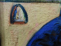 VTG Modern Abstract FAUVIST Expressionist Portrait Oil Painting Signed 12 x 12