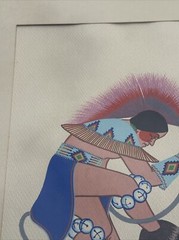 ARCHIE BLACKOWL PAINTING CHEYENNE TRIBAL ARTIST WORKED FOR DISNEY LISTED FAMOUS