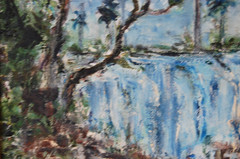 Original Hecto Vidal Oil Painting „Salto del Hanabanilla“ Cienfuegos Cuba 14×11