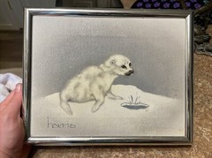 Peggy Harris Vintage Framed Oil Painting White Seal 8” X 10”