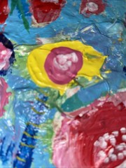 Abstract Flower Garden,16”x20”x 1.5” OOAK, Signed, COA, Deep Gallery Wrap
