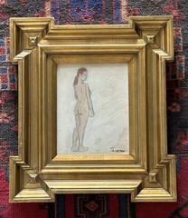 Oil On Canvas Nude Woman Original By Robert Thompson Framed ￼