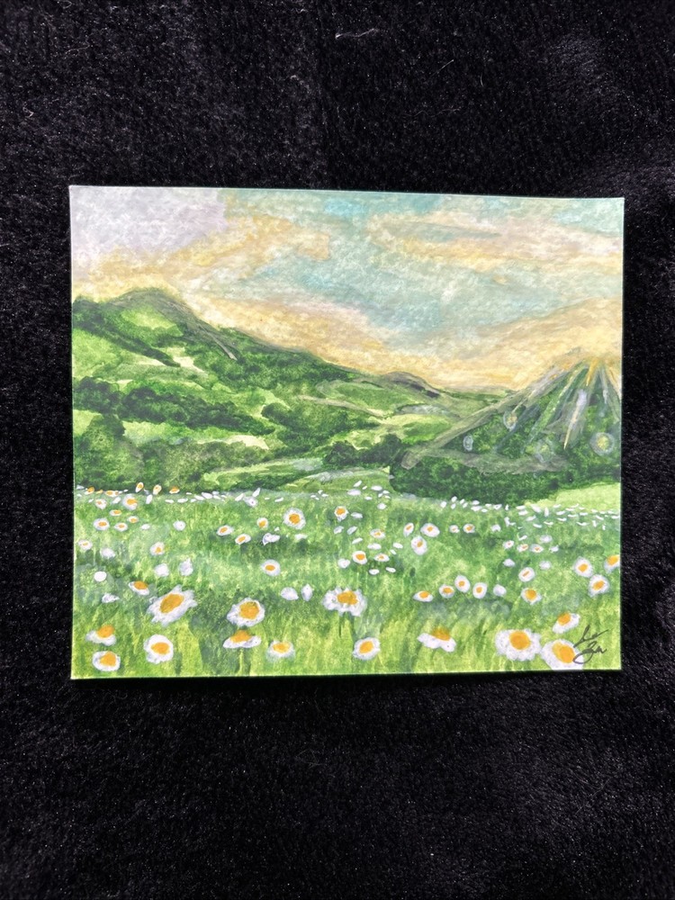 Mountain Meadow | Original Watercolor Painting – 4.5 X 4 Inches