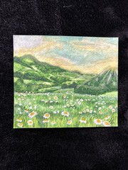 Mountain Meadow | Original Watercolor Painting – 4.5 X 4 Inches