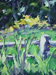 Medium Square Original Art Signed S Chaples Summer Meadow Ready To Frame