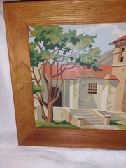 Vintage Paint by Number Desert Sanctuary Spanish Mission Southwest Scene Framed
