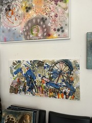 City scene Düsseldorf 60 x 120 cm original sig. Acrylic Picture Expressive Art Milling