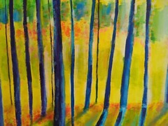 Landscape Trees Cat Painting Original Collectible Forest Art Samantha McLean