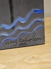 Vintage 1985 CRAIG ROBERTSON „Amazon Stick Man“ 3D Oil Painting on Canvas 20×13