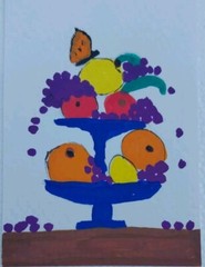 G.A.Titan Impressionism Painting Whimsical Fruit Still Life Expressionism Aceo