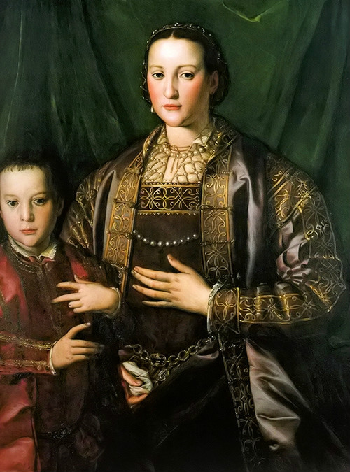 Oil painting agnolo bronzino – Eleonora of Toledo with her son Francesco canvas