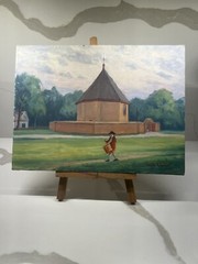 Denis Chasse Original Painting Colonial Drummer Historic Scene Signed 16×10