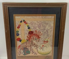 Framed Nursery Toys Painting ‚Childhood Instance – Dusk‘ by Jacque Jacobson ’50
