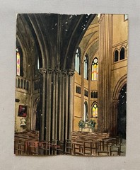 Dijon Cathedral Interior, Watercolor and Gouache, Signature