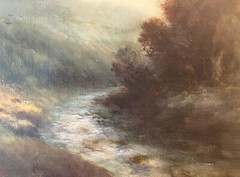 Gorgeous Thomas Bailey Griffin (1858-1919) Landscape Painting+Antique Gilt Frame