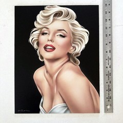 Marilyn Monroe 11×14 Original Painting Airbrush Color Blonde Bombshell