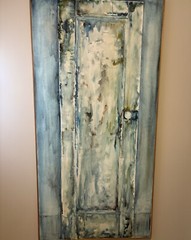 Large Door Painting On Canvas, Original Canadian Artist Patricia Bowman Kingsley
