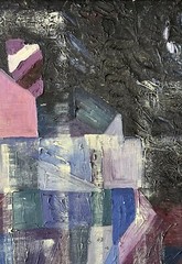 ORIGINAL MID CENTURY AMERICAN MODERNIST PAINTING SIGNED A. CRANE