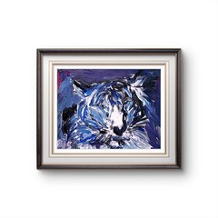 Tiger-Tyger Vibrant Abstract Expressionism Canvas Painting 11×14