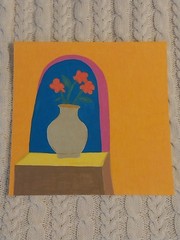 Acrylic Painting Original Art Home Decor 8×8 Inch Title Italuan Window Flowers