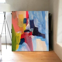 Large Painting On Canvas Oversize Painting Colorful Painting Blue Painting Red